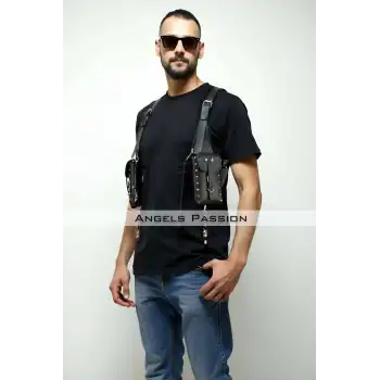 Çantalı Şık Erkek Harness, Holster Bag, Leather Holster Bag - APFTM235