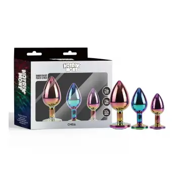 Chisa Rainbow Gem 3’lü Metal Anal Plug Seti