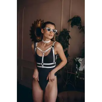 Choker Detaylı Şık Göğüs Kemer - APFT990