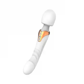 Çift Başlı Wand Vibratör Beyaz – Esnek Başlıklı, Suya Dayanıklı, Silikon Masaj Aleti