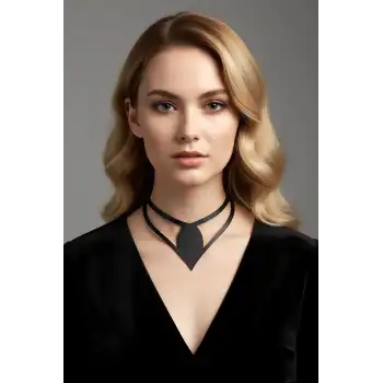Damla Deri Choker, Deri Choker Kolye - APFT1411