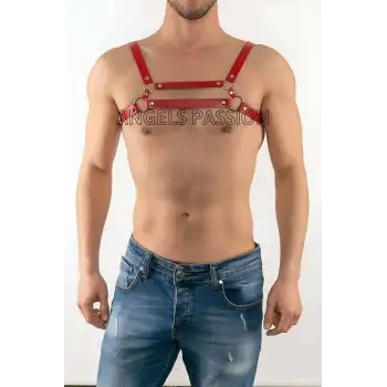 Deri Erkek Fantazi Giyim, Seksi Deri Erkek Harness - APFTM9