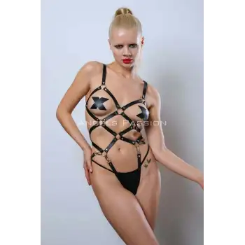 Deri Fantezi Giyim, Vücudu Saran Full Body Harness - APFT811
