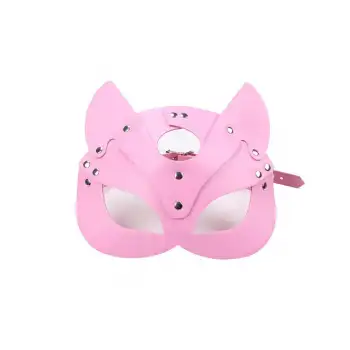 Deri Fantezi Maskesi Pembe