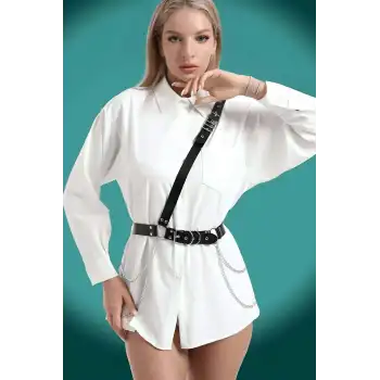 Elbise - Gömlek Üzeri Şık Deri Kemer - APFT813