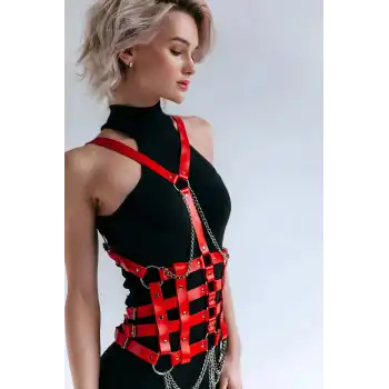 Elbise Üzeri Deri Kemer, Deri Elbise Kemeri, Deri Korse Harness - APFT1072