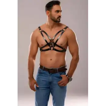 Erkek Deri Fantazi Harness - APFTM141