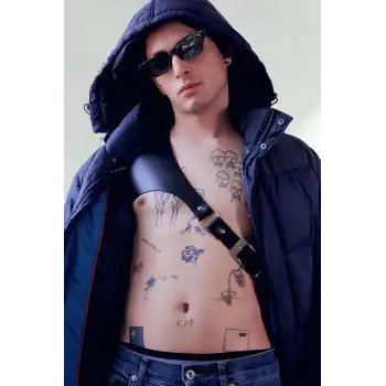 Erkek Deri Tek Omuz Askılı Harness, Erkek Deri Aksesuar - APFTM123