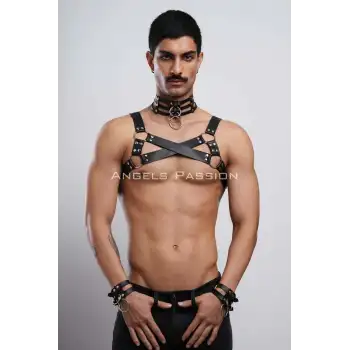 Erkek Fantazi Giyim, Erkek Partywear, Tecnowear, Erkek Göğüs Harness- APFTM55