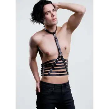 Erkek Fantazi Giyim Parelel Detaylı Üçgen Harness - APFTM48