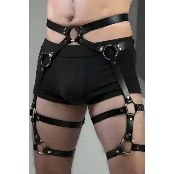 Erkek Jartiyer, Deri Erkek Bacak Harness, Erkek Fantezi Aksesuar - APFTM167