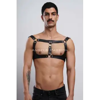 Erkek Parti Aksesuar, Clubwear, Deri Göğüs Harness, Erkek Fantezi Giyim - APFTM116