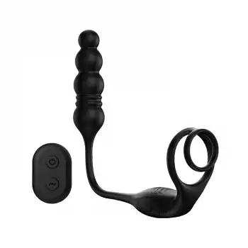 Erkekler İçin Çift Halkalı Anal Vibratör – Prostat Masajörü, 9 Titreşim & İtme Modu, USB Şarjlı, Su Geçirmez