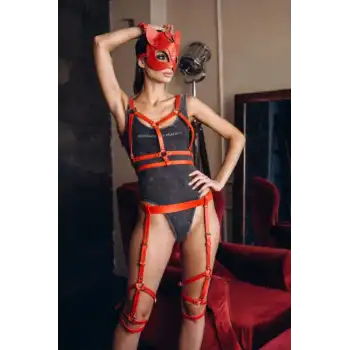 Fantazi Deri Harness Ve Maske Takım - APFT780