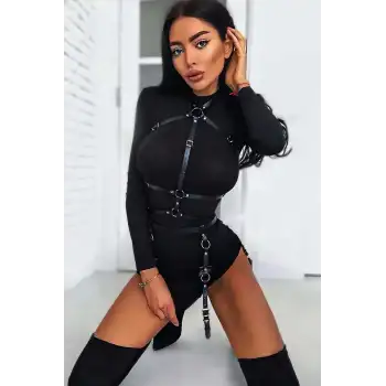 Fantazi Jartiyer Takım Deri Harness - APFT286