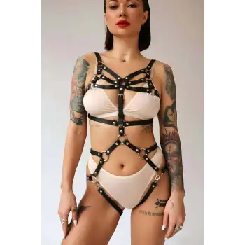 Fantezi Deri Iç Giyim Ve Kelepçe Takım - APFT724