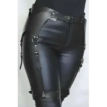 Giysi Üzeri Giyilebilir Deri Jartiyer Harness - APFT1268