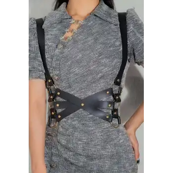 Giysi Üzeri Giyilebilir Omuzdan Askılı Çok Sıralı Bel Kemeri - APFT1187