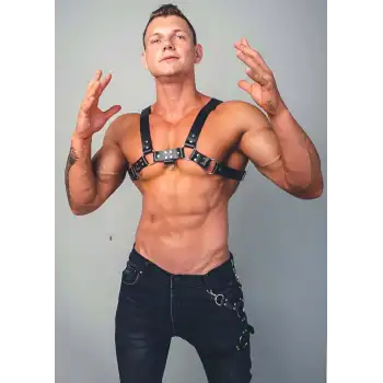 Göğüs Üzeri Seksi Deri Erkek Harness - APFTM52