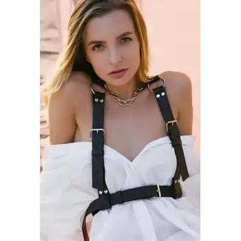 Halka Detaylı Omuzdan Askılı Ayarlanabilir Şık Deri Kemer - APFT650