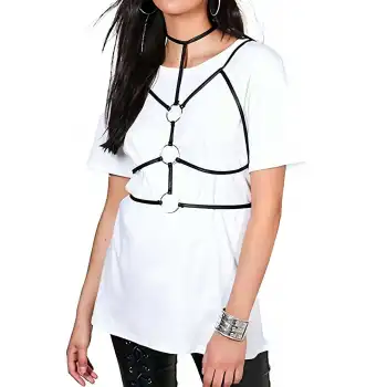 Halka Detaylı Şık Deri Harness - APFT184