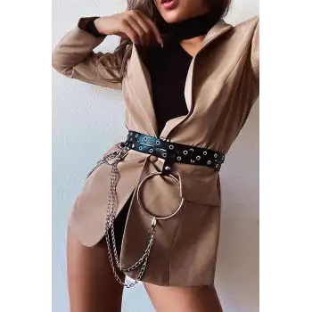 Halka ve Zincir Detaylı Deri Şık Kemer - APFT621