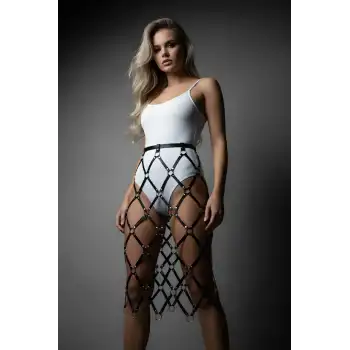 Harness Etek, Deri Örgü Harness Etek, Şık Tayt Üzeri Etek - APFT410