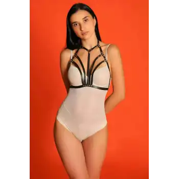 Kadın Ayarlanabilir Deri Şık Göğüs Harness -  APFT1063