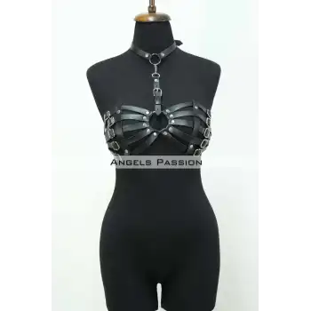 Kadın Deri Fantazi Sütyen Giyim - APFT1408