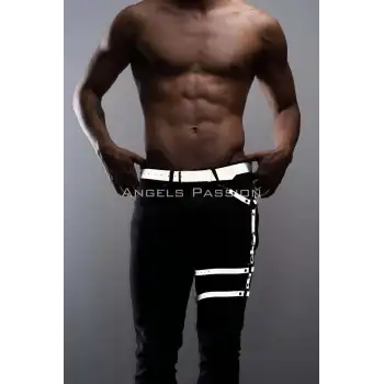 Karanlıkta Parlayan - Reflektörlü Erkek Bacak Kemeri, Erkek Bacak Aksesuar, Erkek Parti Aksesuar - APFTM176