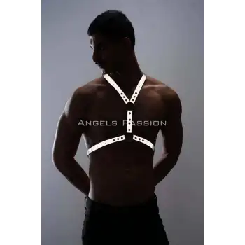 Karanlıkta Parlayan (Reflektörlü) Erkek Göğüs Harness, Erkek Parti Giyim - APFTM108