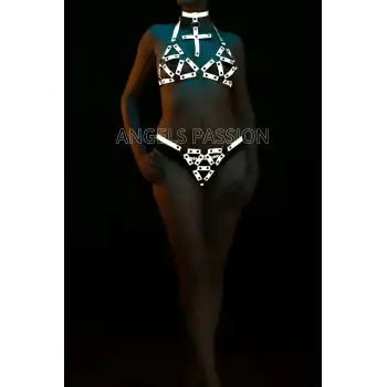 Karanlıkta Parlayan Seksi Reflektörlü Sütyen Takım - APFT464