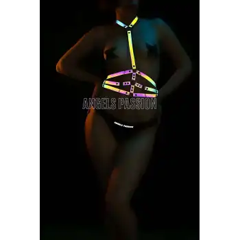 Karanlıkta Renkli Yansıyan Reflektörlü Göğüs Harness - APFT10