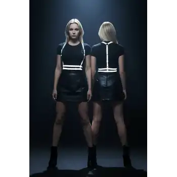 Karanlıkta Yansıyan - Reflektörlü Göğüs Harness, Parti Harness, Elbise Aksesuar - APFT205