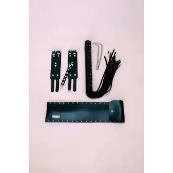 Kelepçe - Kırbaç Set, Kırbaç Takım, Fantezi Kelepçe Takım - APFT1304