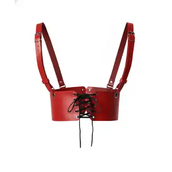 Kırmızı Deri Kadın Elbise Kemeri, Omuzdan Askılı Elbise Kemeri - APFT1429