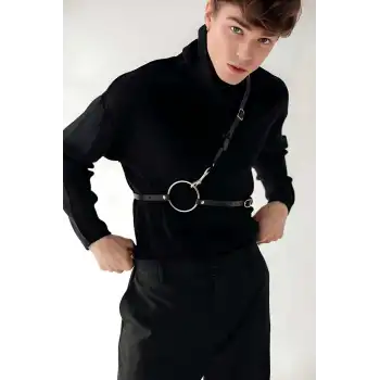 Omuz Detaylı Şık Erkek Deri Kemer - APFTM110