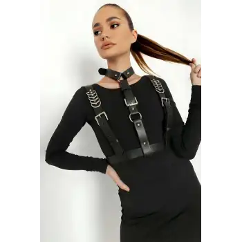 Omuzdan Askılı Omuz ve Göğüs Üzeri Deri Kemer - APFT969