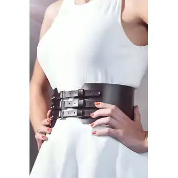 Önde 3 Toka Detaylı Şık Deri Kemer - APFT618