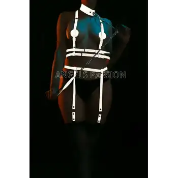 Özel Reflektörlü Tasmalı Jartiyer Takım Harness - APFT233