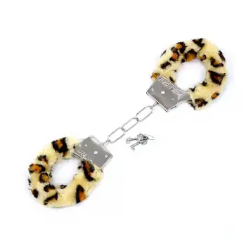 Peluşlu Metal Fantezi Kelepçe Leopar
