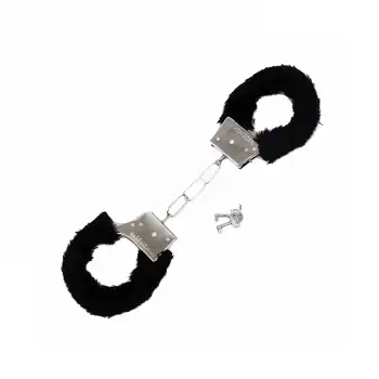 Peluşlu Metal Fantezi Kelepçe Siyah