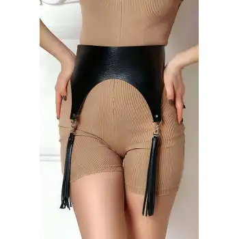 Püsküllü Deri Korse Kemer - APFT788