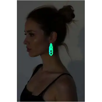 Rainbow Reflektörlü Boho Küpe, Etnik Lazer Kesim Küpe - APBJ028