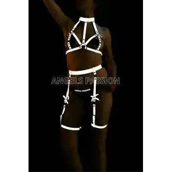 Reflektörlü Jartiyer Takım Karanlıkta Parlayan Jartiyer Set - APFT310