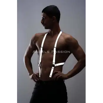 Reflektörlü (Karanlıkta Yansıyan) Erkek Pantolon Askısı, Parlayan Erkek Kemer APFTM29