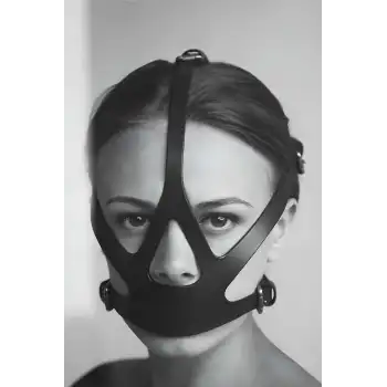 Seksi Deri Kadın Ağız Maske, Fantazi Ağzı Kapalı Yüz Maskesi - APFT1154