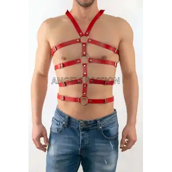 Seksi Erkek Body Harness, Deri Erkek Body Harness - APFTM54