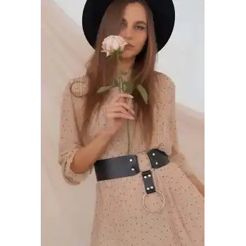 Şık Deri Kemer, Halka Detaylı Kemer - APFT610