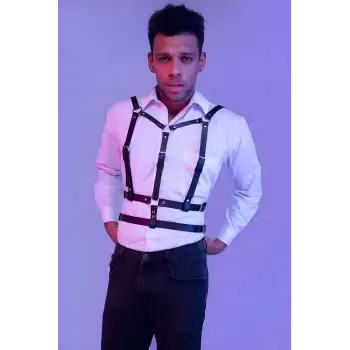 Şık Erkek Deri Göğüs Harness - APFTM40